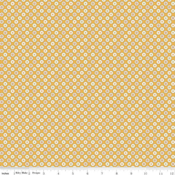SALE Cook Book Bubbles C11767 Daisy - Riley Blake Designs - Lori Holt - Dots Dotted Flowers - Quilting Cotton Fabric