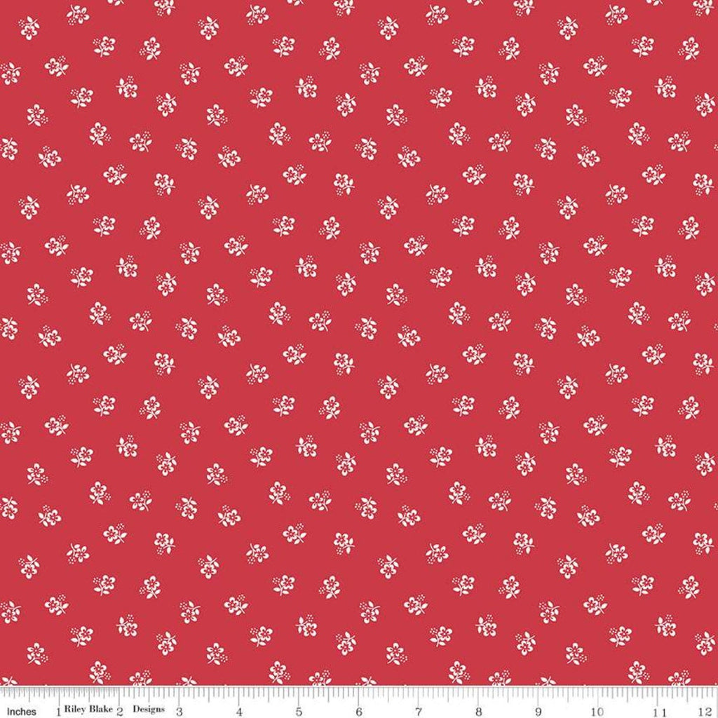 SALE Red Hot Posey C11690 Red - Riley Blake Designs - Floral Flowers - Quilting Cotton Fabric