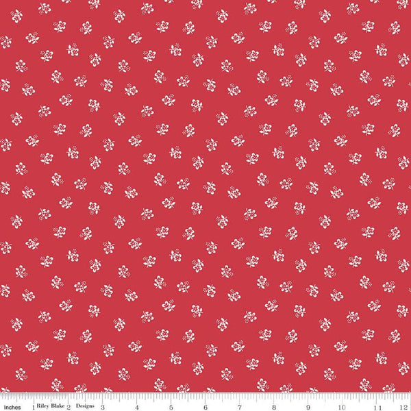 SALE Red Hot Posey C11690 Red - Riley Blake Designs - Floral Flowers - Quilting Cotton Fabric