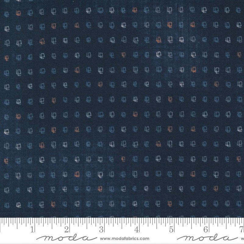 SALE Astra Satellite 16923 Eclipse - Moda Fabrics - Outer Space Geometric Dark Blue - Quilting Cotton Fabric