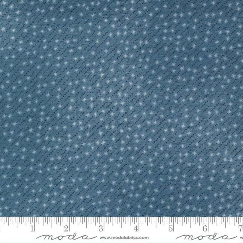 SALE Astra Starlet 16924 Armstrong - Moda Fabrics - Outer Space Star Stars Diagonal Stripes Blue - Quilting Cotton Fabric