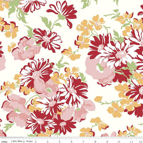 3 Yard Cut - Cook Book WIDE BACK WB11776 Daisy - Riley Blake Designs - 107/108" Wide - Floral Flowers - Quilting Cotton Fabric