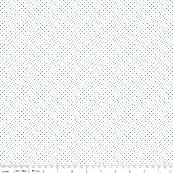 SALE Bee Plaids Lattice C12038 Jade by Riley Blake Designs - Dashes Dots on White - Lori Holt - Quilting Cotton Fabric