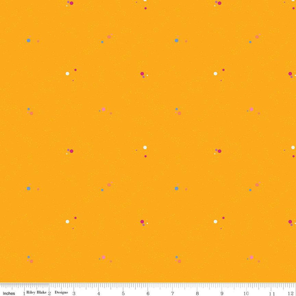 SALE Colour Wall Dots C11592 Gold - Riley Blake Designs - Polka Dot Dotted Color Wall - Quilting Cotton Fabric