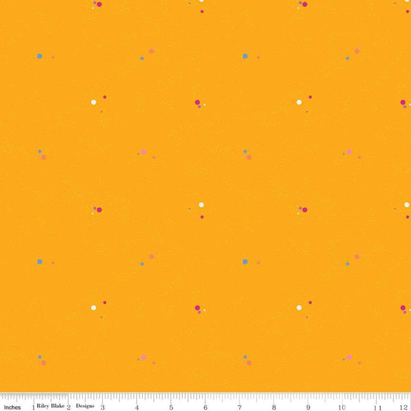 SALE Colour Wall Dots C11592 Gold - Riley Blake Designs - Polka Dot Dotted Color Wall - Quilting Cotton Fabric