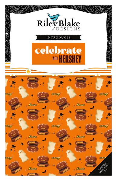 SALE Celebrate with Hershey Layer Cake 10" Stacker Bundle - Riley Blake - 42 piece Precut Pre cut - Halloween - Quilting Cotton Fabric