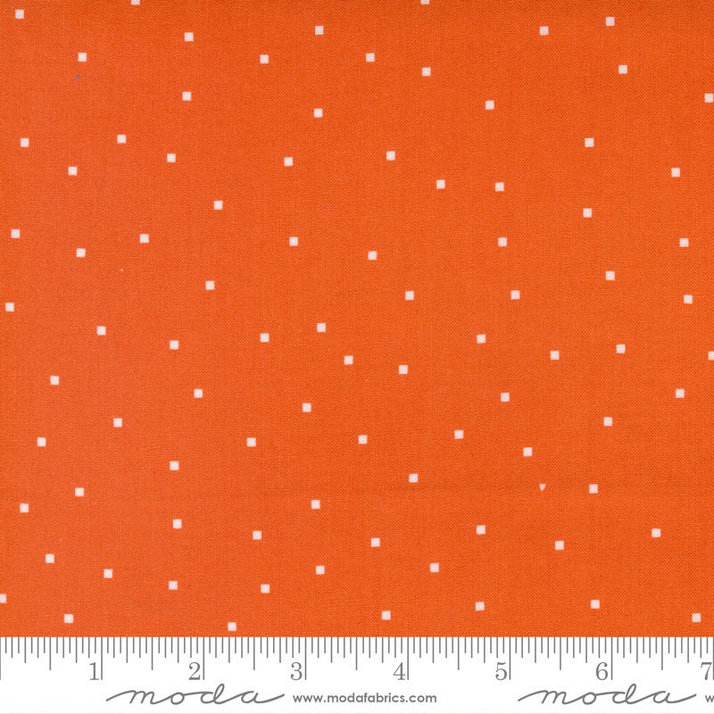 24" End of Bolt - SALE Meander Tiny Square Dot 24586 Geranium - Moda Fabrics - Squares Orange - Quilting Cotton Fabric