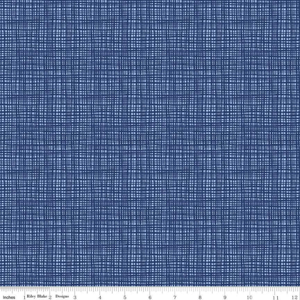 SALE Texture C610 Neptune by Riley Blake Designs - Sketched Tone-on-Tone Irregular Grid Blue - Quilting Cotton Fabric