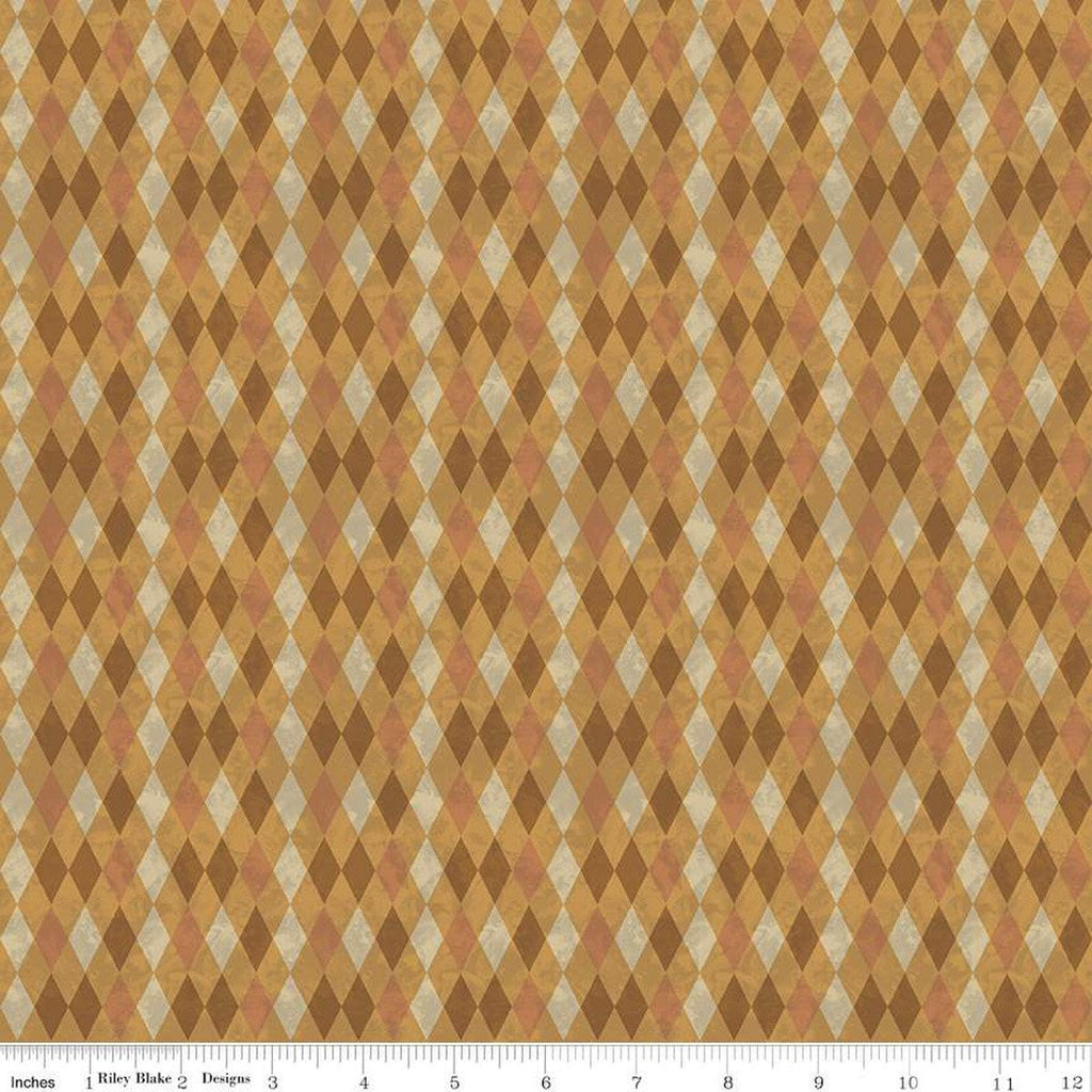 CLEARANCE Halloween Whimsy Diamonds C11828 Orange - Riley Blake Designs - Geometric Argyle - Quilting Cotton Fabric
