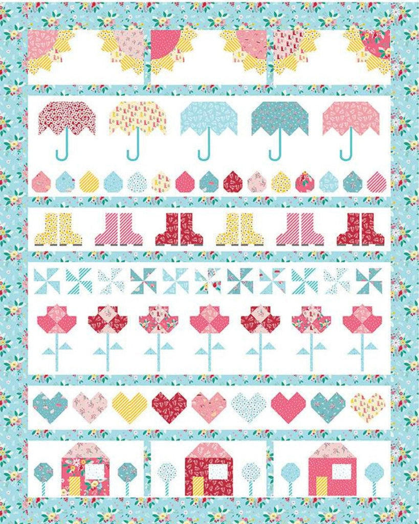 SALE Singing in the Rain Row-by-Row Quilt PATTERN P138 by Beverly McCullough - Riley Blake Designs - INSTRUCTIONS Only - Pieced