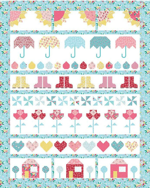 SALE Singing in the Rain Row-by-Row Quilt PATTERN P138 by Beverly McCullough - Riley Blake Designs - INSTRUCTIONS Only - Pieced