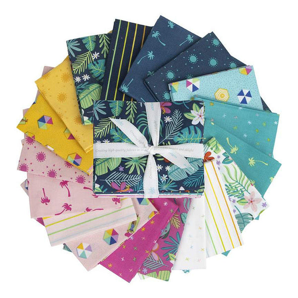 SALE Sunshine Blvd Fat Quarter Bundle 18 pieces - Riley Blake Designs - Pre Cut Precut - Sunshine Boulevard - Quilting Cotton Fabric