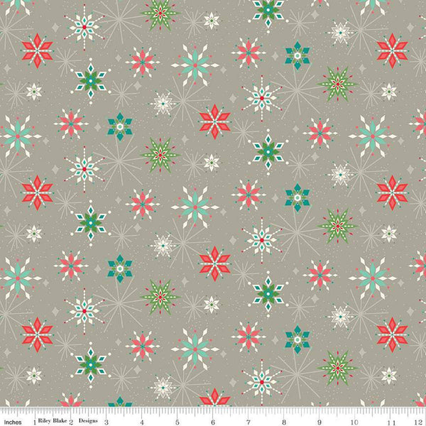 SALE Winter Wonder Snowflakes C12066 Gray - Riley Blake Designs - Christmas - Quilting Cotton Fabric