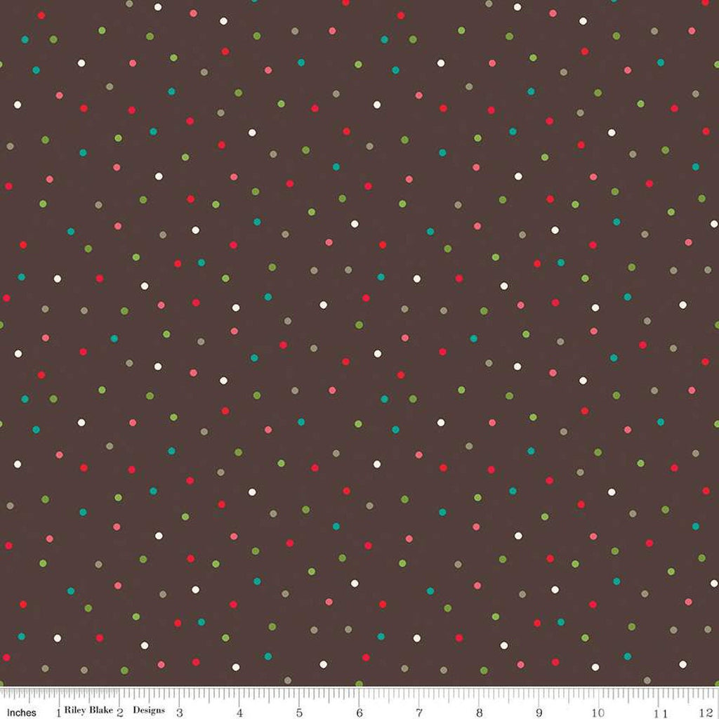 Winter Wonder Dots C12068 Charcoal - Riley Blake Designs - Christmas Dot Dotted - Quilting Cotton Fabric