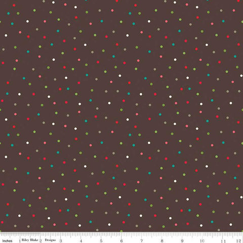 Winter Wonder Dots C12068 Charcoal - Riley Blake Designs - Christmas Dot Dotted - Quilting Cotton Fabric