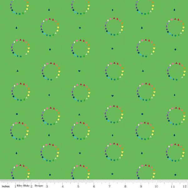SALE Imagine Color Wheel C12161 Green - Riley Blake Designs - Geometric Circles - Quilting Cotton Fabric