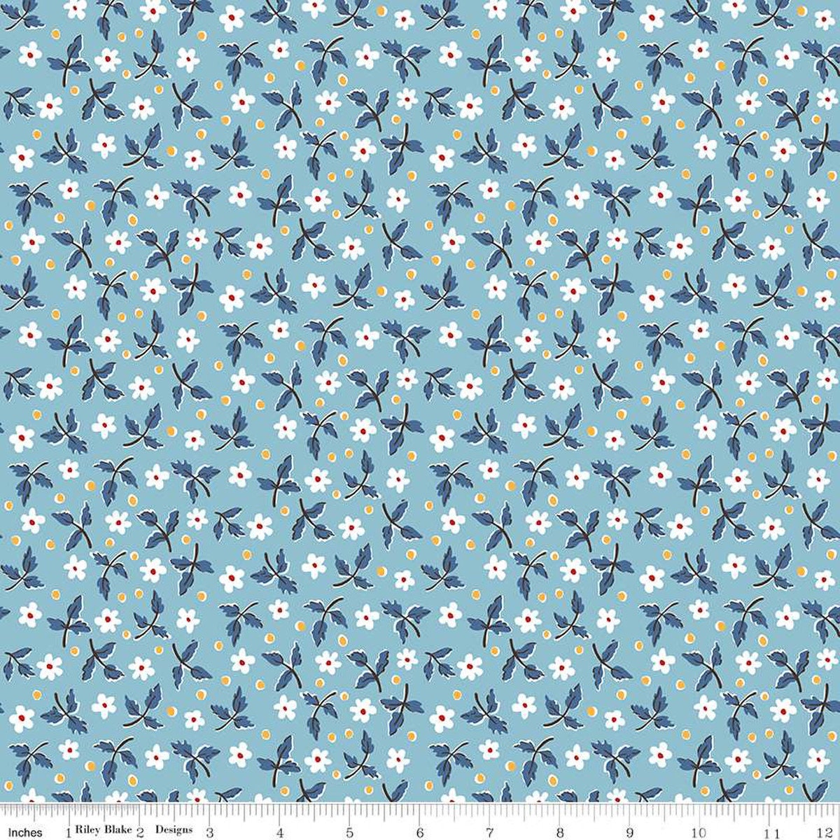 SALE Prairie Dress Dream Blue Floral Fabric - C12300