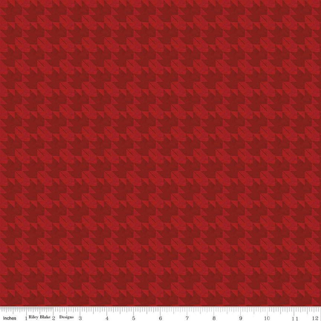 SALE Fall Barn Quilts Tonal C12204 Red - Riley Blake Designs - Autumn Printed Tone-on-Tone Leaf Block Leaves - Quilting Cotton Fabric