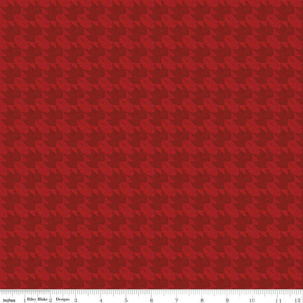 SALE Fall Barn Quilts Tonal C12204 Red - Riley Blake Designs - Autumn Printed Tone-on-Tone Leaf Block Leaves - Quilting Cotton Fabric