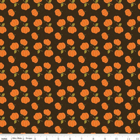 20" end of bolt - CLEARANCE Awesome Autumn Pumpkins C12171 Raisin by Riley Blake  - Fall Pumpkin - Quilting Cotton