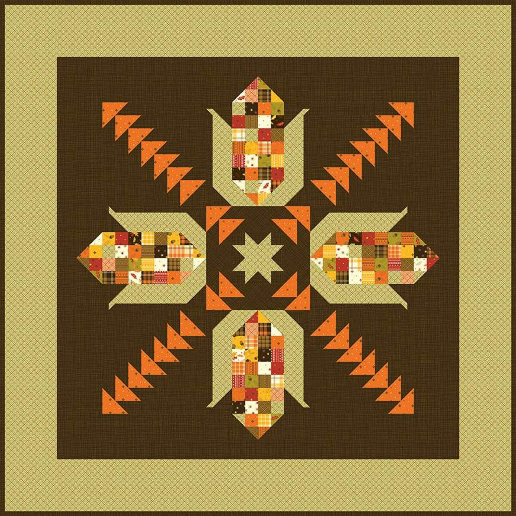 SALE Let's Pop Some Corn Runner and Quilt PATTERN P157 by Sandy Gervais - Riley Blake Designs- INSTRUCTIONS Only - Charm Pack Friendly