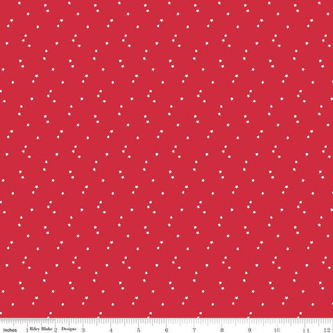 Seasonal Basics Stars C657 Red by Riley Blake Designs - Americana Patriotic Independence Day Star - Quilting Cotton Fabric