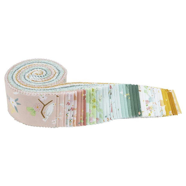 SALE Emma 2.5 Inch Rolie Polie Jelly Roll 40 pieces - Riley Blake Designs - Precut Pre cut Bundle - Flowers Birds - Cotton Fabric