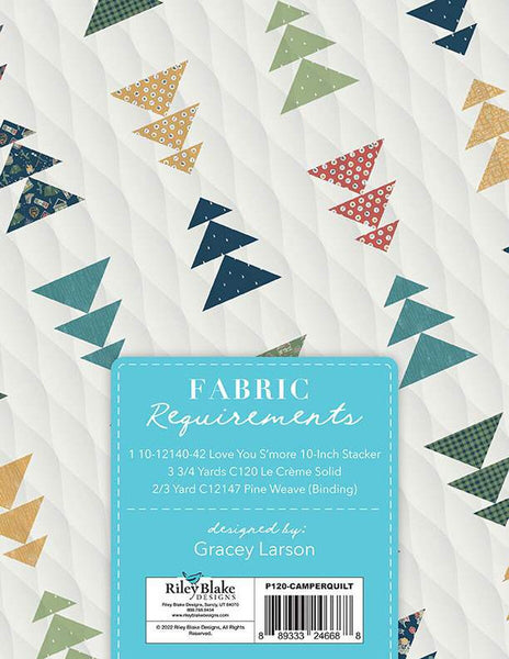 SALE Camper Quilt PATTERN P120by Gracey Larson - Riley Blake Designs - INSTRUCTIONS Only - Love You S'more - Flying Geese Pine Trees