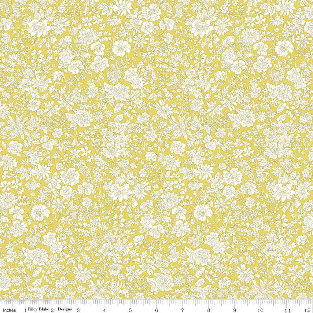 SALE Emily Belle Collection 01666411A Lime - Riley Blake Designs - Floral Flowers - Liberty Fabrics - Quilting Cotton Fabric