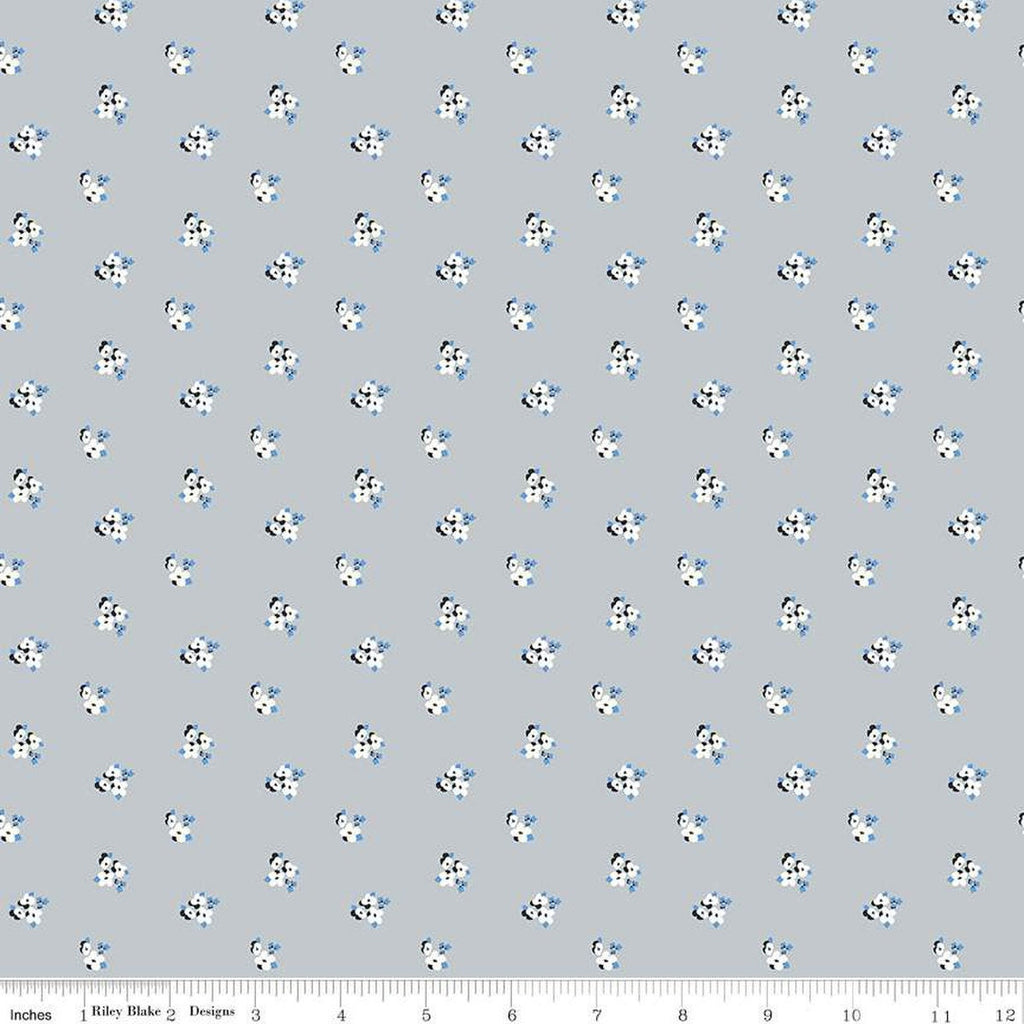 SALE Blue Jean Ditzy C12722 Gray by Riley Blake Designs - Floral Flowers - Quilting Cotton Fabric