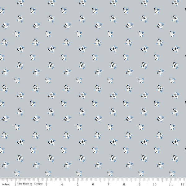 SALE Blue Jean Ditzy C12722 Gray by Riley Blake Designs - Floral Flowers - Quilting Cotton Fabric