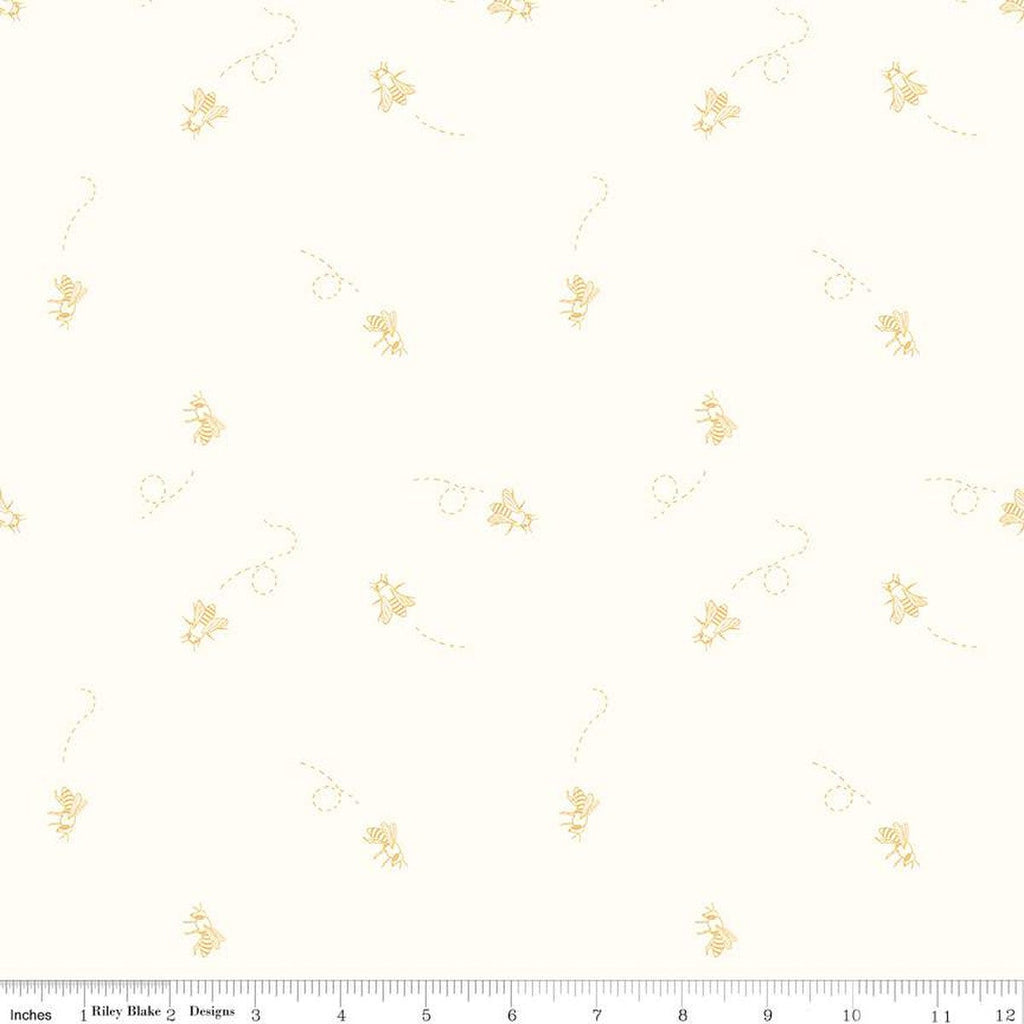SALE The Beehive State Bees C12533 Cloud - Riley Blake Designs - Utah Honeybees - Quilting Cotton Fabric