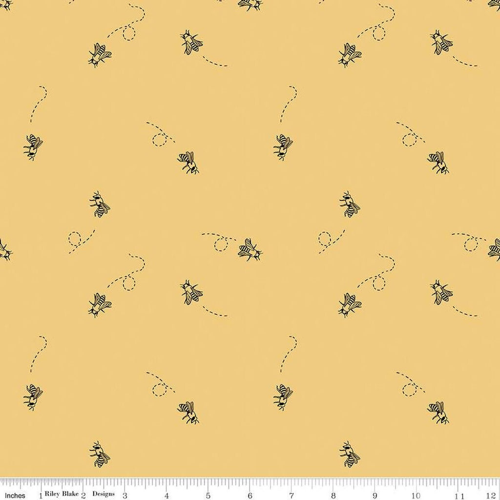 SALE The Beehive State Bees C12533 Honey - Riley Blake Designs - Utah Honeybees - Quilting Cotton Fabric