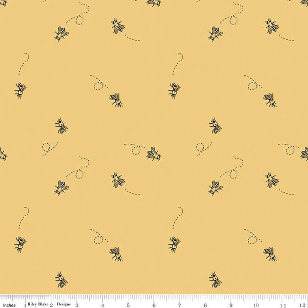 SALE The Beehive State Bees C12533 Honey - Riley Blake Designs - Utah Honeybees - Quilting Cotton Fabric
