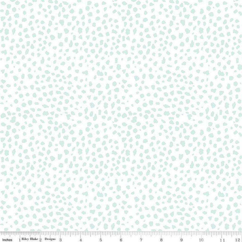 SALE Hush Hush 2 On the Spot C12885 - Riley Blake Designs - Low-Volume Aqua Splotches - Quilting Cotton Fabric
