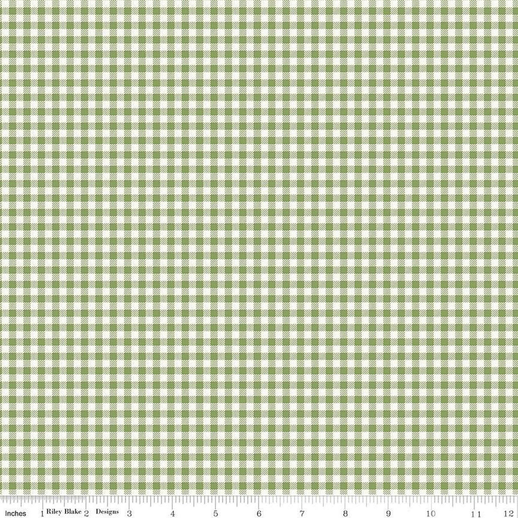 SALE Bee Ginghams Tina C12553 Lettuce - Riley Blake Designs - 3/16" PRINTED Gingham Plaid Check - Lori Holt - Quilting Cotton Fabric