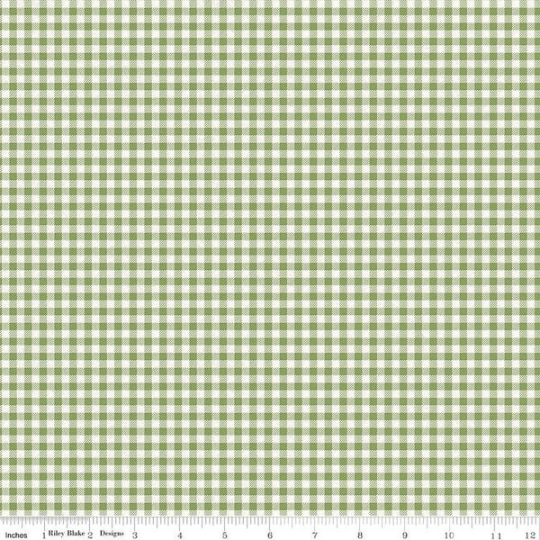 SALE Bee Ginghams Tina C12553 Lettuce - Riley Blake Designs - 3/16" PRINTED Gingham Plaid Check - Lori Holt - Quilting Cotton Fabric