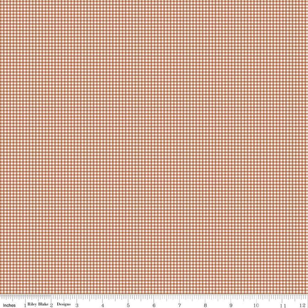 SALE Bee Ginghams Melanie C12561 Cinnamon - Riley Blake Designs - 1/16" PRINTED Gingham Plaid Checks - Lori Holt - Quilting Cotton Fabric