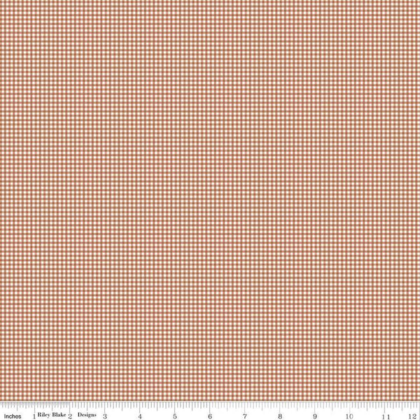 SALE Bee Ginghams Melanie C12561 Cinnamon - Riley Blake Designs - 1/16" PRINTED Gingham Plaid Checks - Lori Holt - Quilting Cotton Fabric