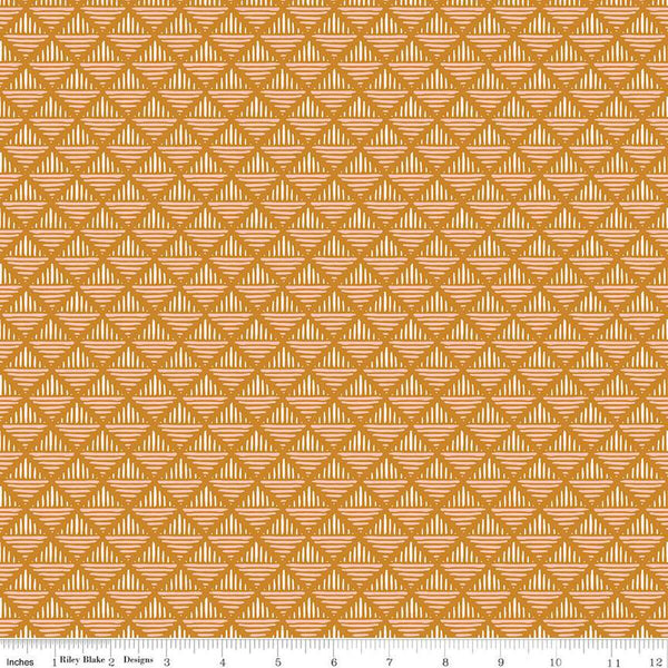 CLEARANCE Maple Geo C12475 Gold - Riley Blake Designs - Geometric Diagonal Squares - Quilting Cotton Fabric
