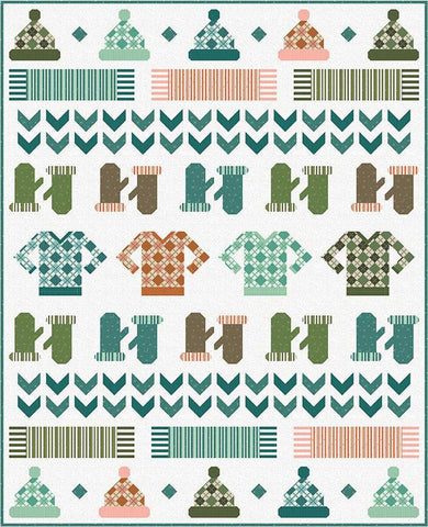 SALE Bee Sew Inspired Sweater Season Quilt PATTERN P177 - Riley Blake Designs - INSTRUCTIONS Only - Row Quilt Piecing