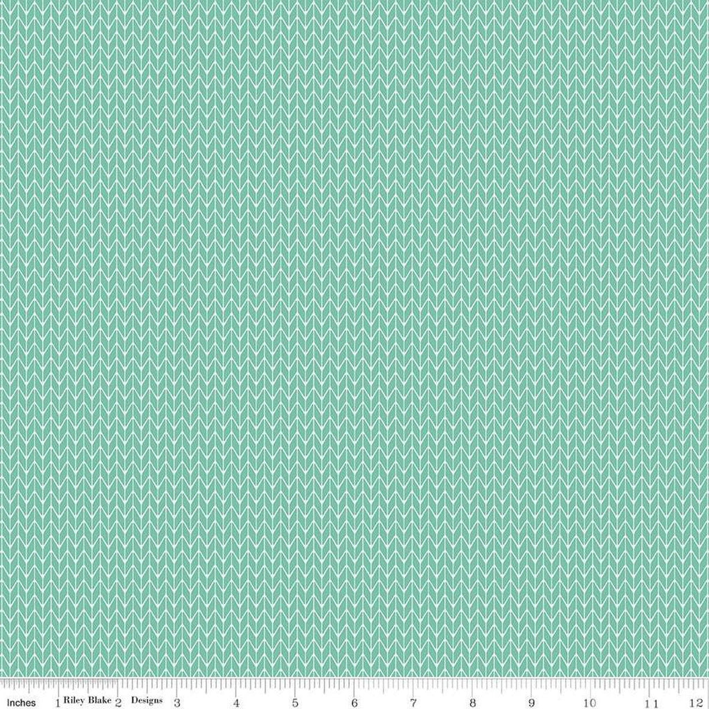 SALE Forest Friends Knitted C12696 Frost - Riley Blake Designs - Geometric - Quilting Cotton Fabric