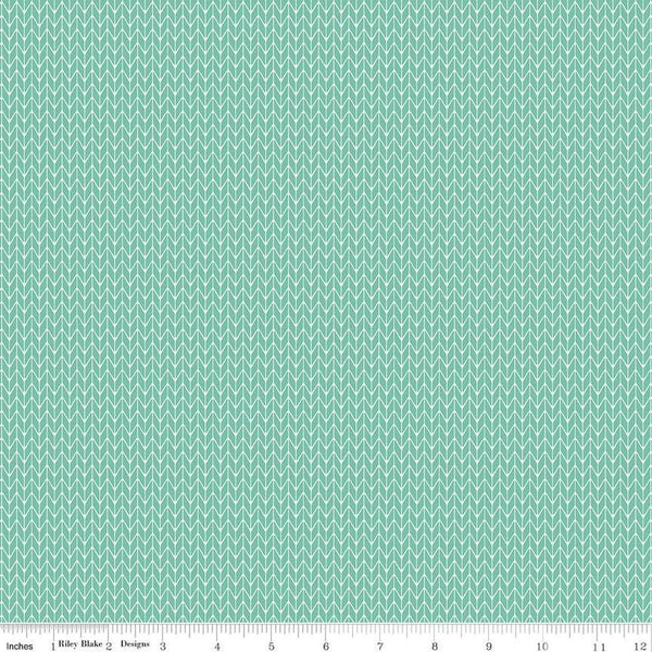 SALE Forest Friends Knitted C12696 Frost - Riley Blake Designs - Geometric - Quilting Cotton Fabric
