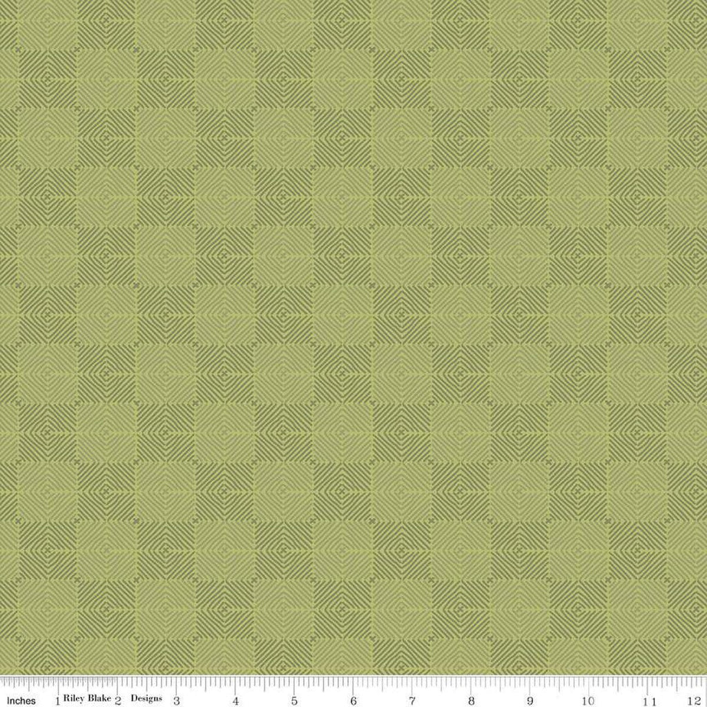 SALE Fable Tile  C12717 Olive - Riley Blake Designs - Checkerboard Checks Check Geometric - Quilting Cotton Fabric