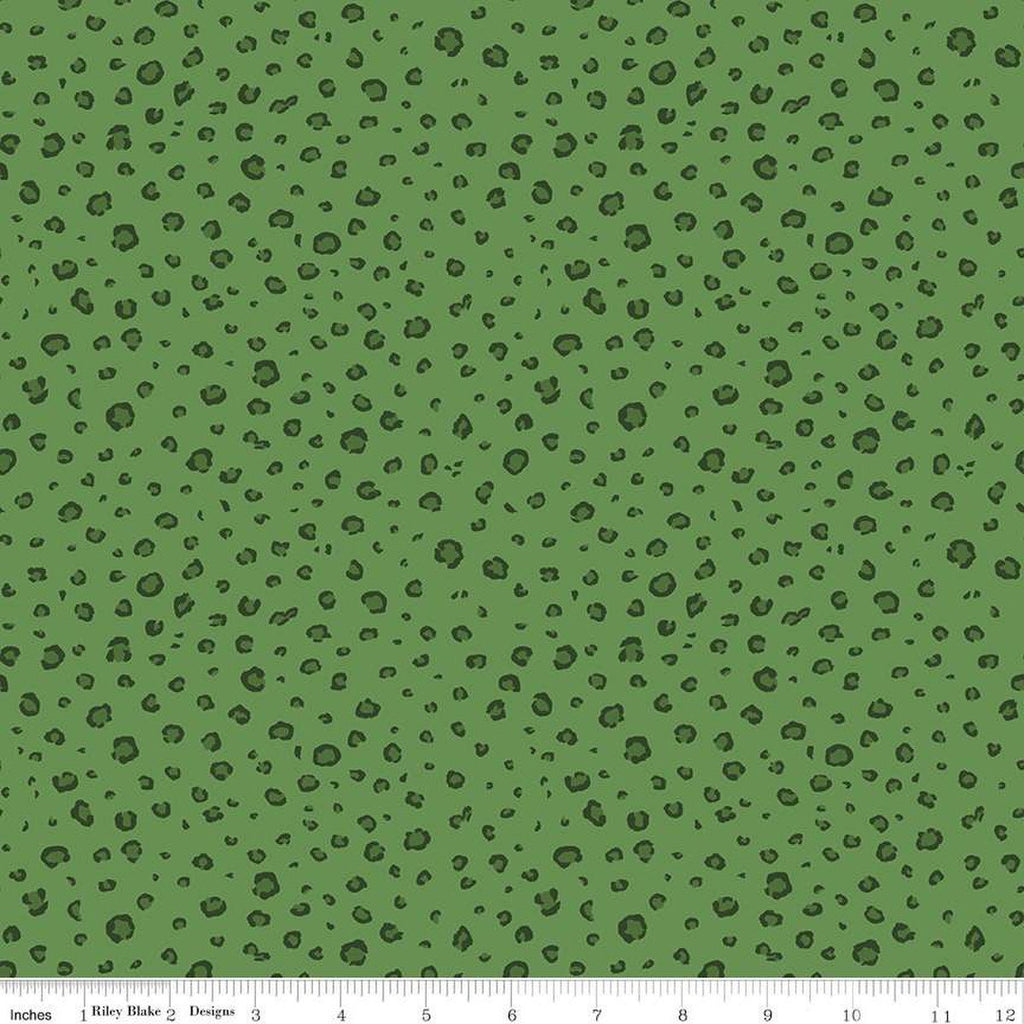 SALE Leafy Keen Spots C12644 Clover - Riley Blake Designs - Leopard Spots Animal Print - Quilting Cotton Fabric