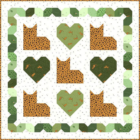 SALE Amanda Niederhauser Leopard Love Quilt PATTERN P156 - Riley Blake Designs - INSTRUCTIONS Only - Pieced 5" and 10" Squares Friendly