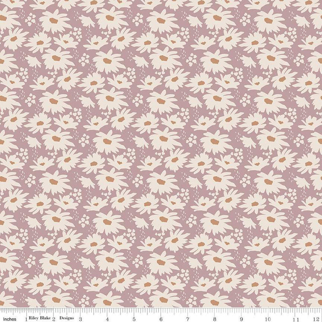 SALE Forgotten Memories Daisy C12751 Amethyst - Riley Blake Designs - White Daisies Floral Flowers - Quilting Cotton Fabric