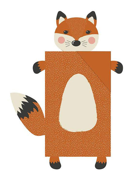 SALE Forest Friends Child Sleeping Bag Panel PD12697 Woodland by Riley Blake Designs - DIGITALLY PRINTED Fox - Quilting Cotton Fabric