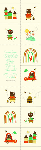 CLEARANCE  Bumble and Bear Panel P12679 by Riley Blake Designs - Children's Bears Bees - Quilting Cotton Fabric