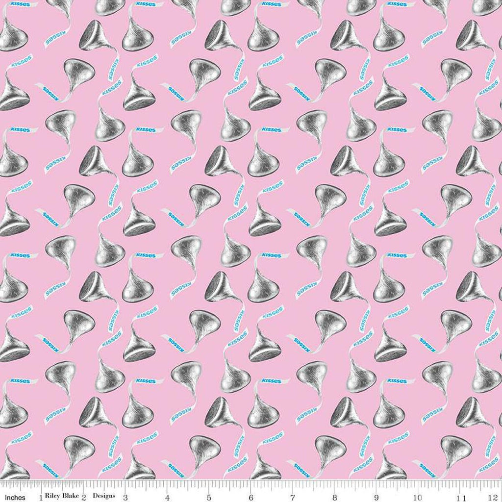 SALE Celebrate with Hershey Valentine's Day Kisses Toss C12803 Pink - Riley Blake Designs - Hershey's Chocolate - Quilting Cotton Fabric